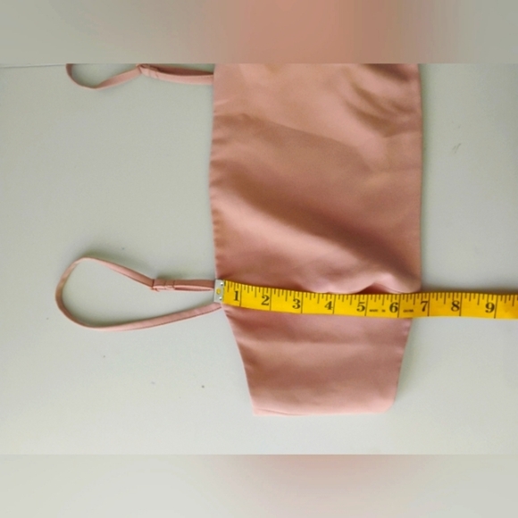 ASOS Design Smocked Back Bandeau Crop Top in Pink . Size 8 - Picture 8 of 13